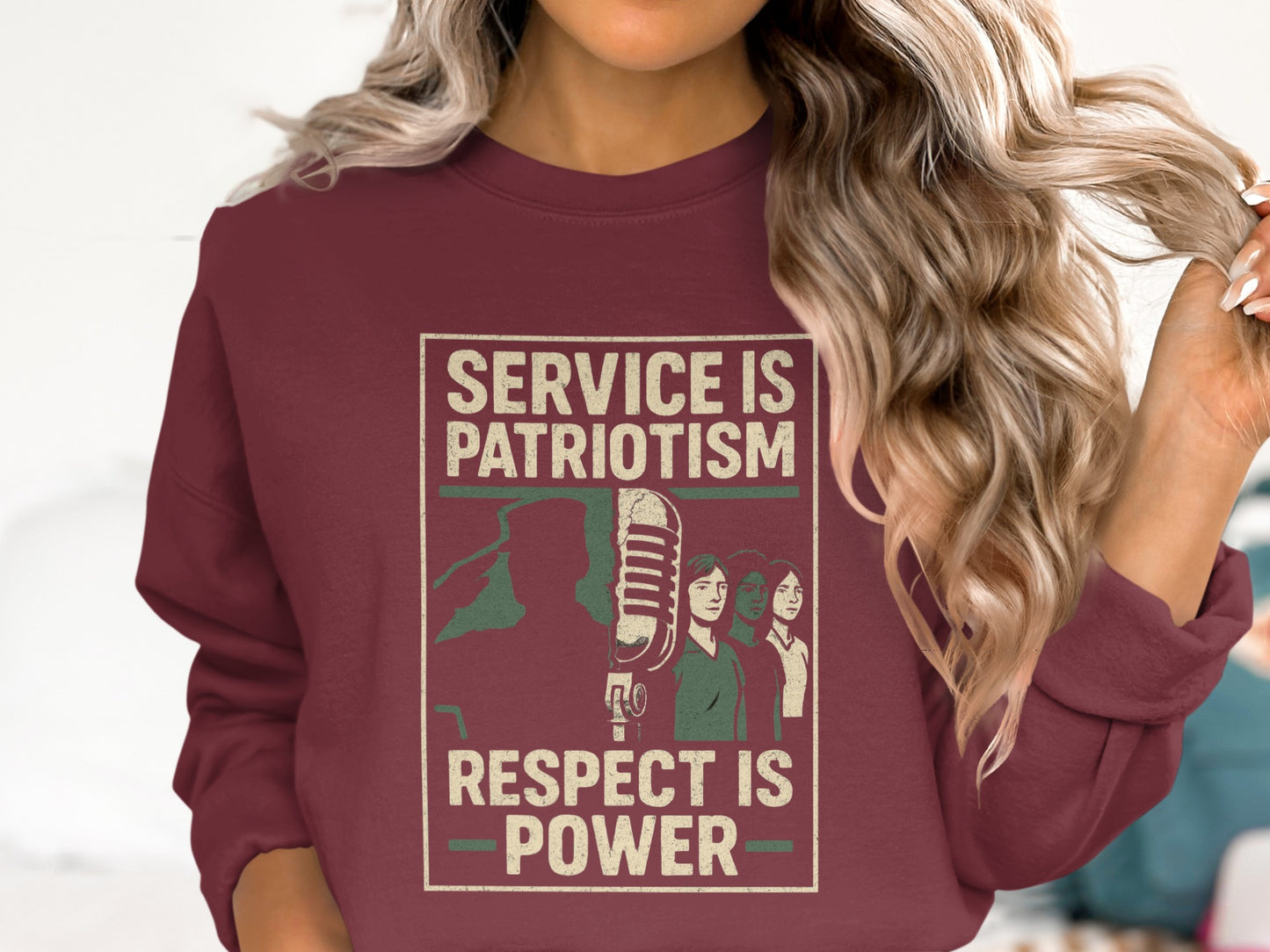 Service is Patriotism Respect is Power sweatshirt product