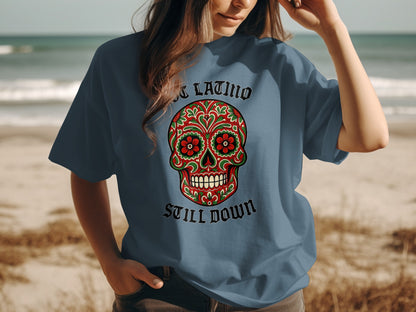 Be Latino Skull Down Graphic Tee Shirt product