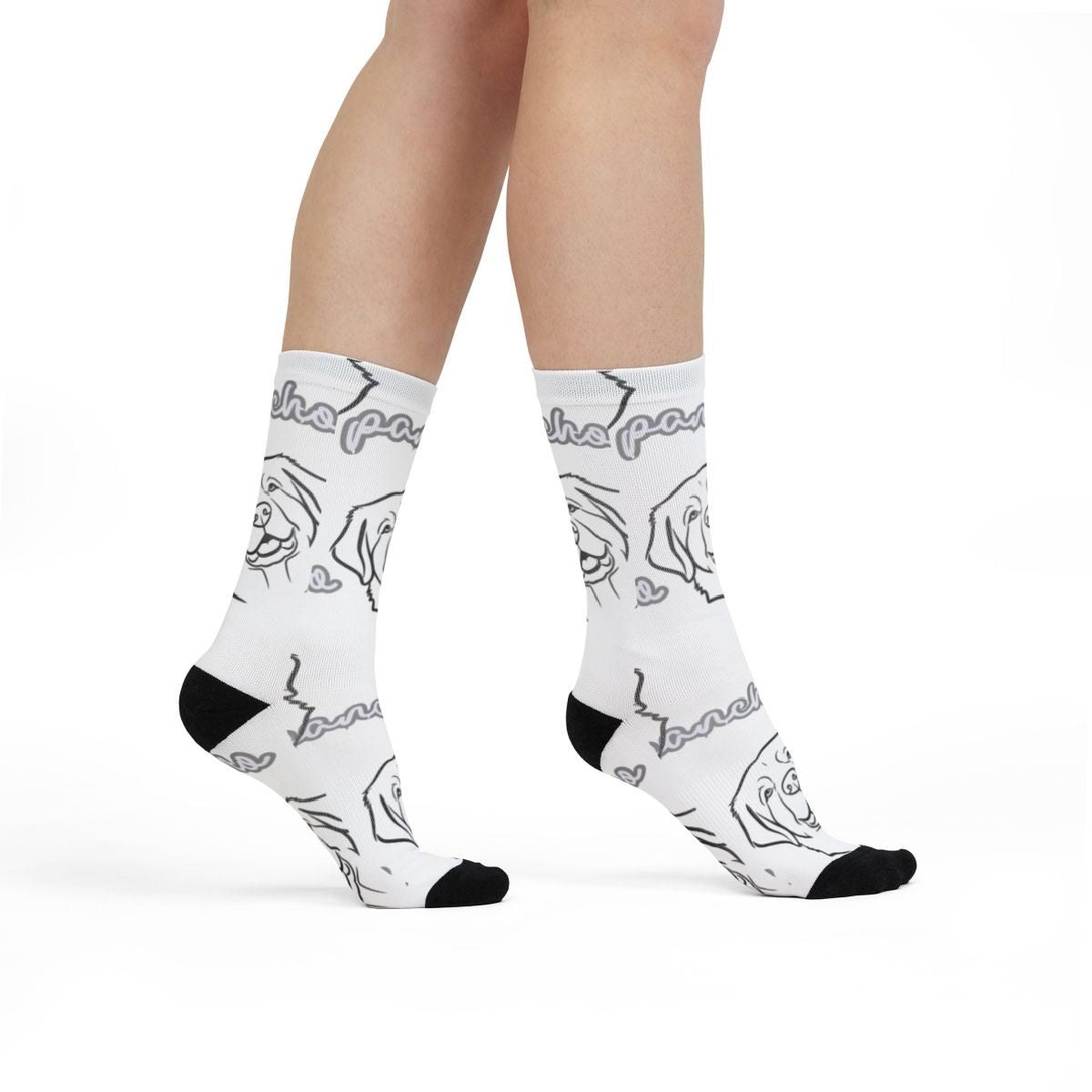 Cute Dog Print Design High Crew Length Socks Product