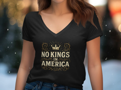 No Kings in America Print Black T-Shirt product