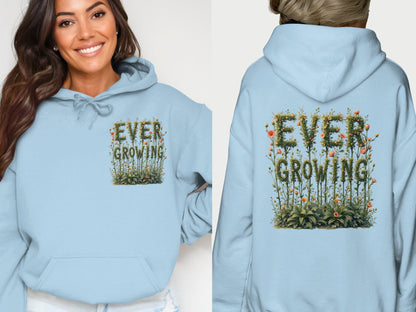 Ever Growing Floral Graphic Blue Hoodie product