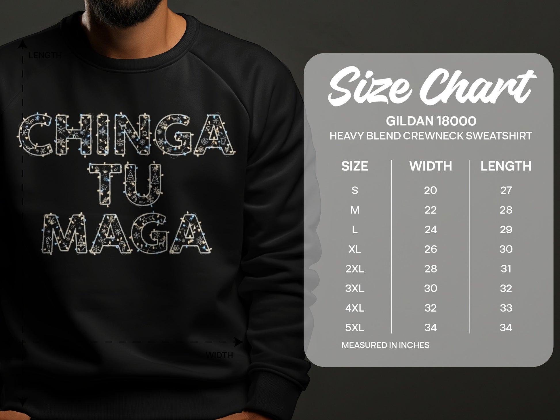 Chinga Tu Maga Heavy Blend Crewneck Sweatshirt