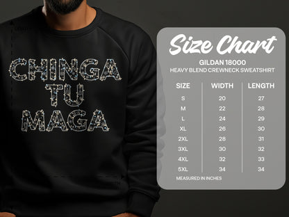 Chinga Tu Maga Heavy Blend Crewneck Sweatshirt