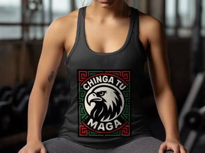 Chinga Tu Maga Eagle Graphic Workout Tank Top