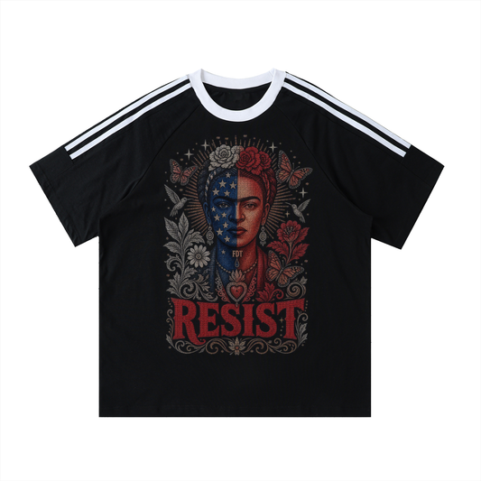 Chinga Tu Maga Contrast Tape Crewneck Cotton T-Shirt