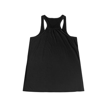 Black racerback tank top, viewed from the back.