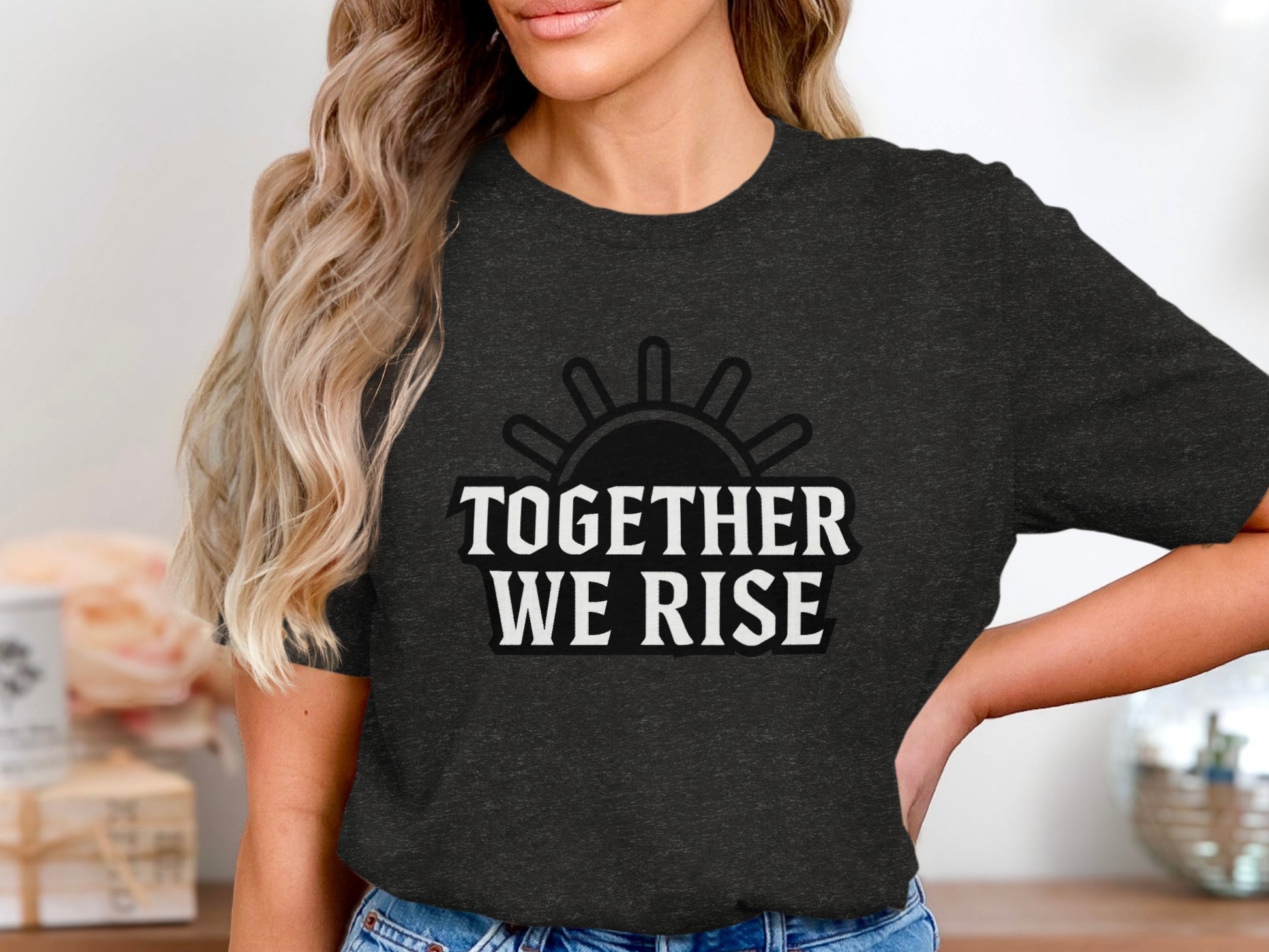 Motivational Together We Rise Text Design T-shirt product type
