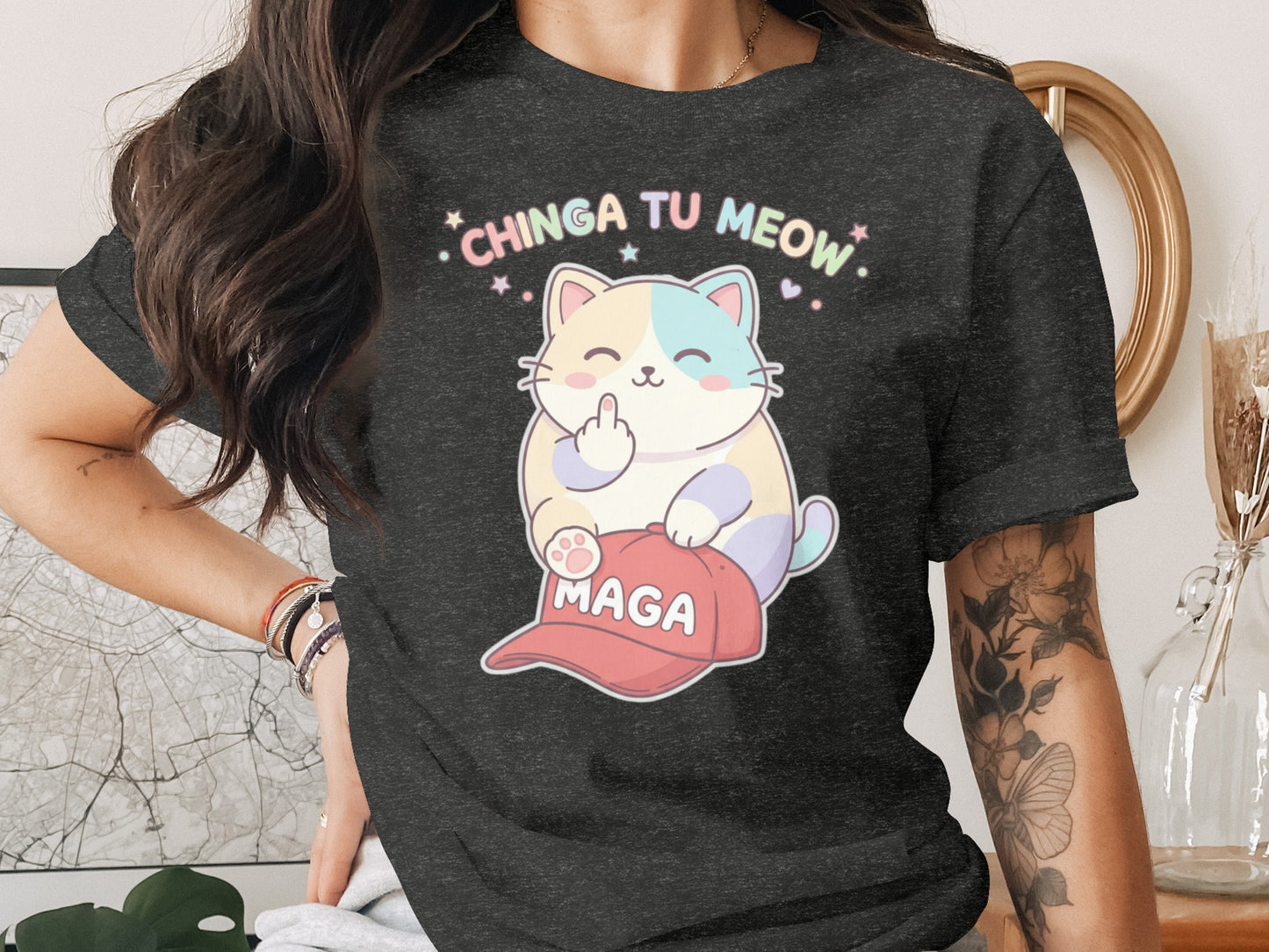 Chinga Tu Meow Cat MAGA Cap Middle Finger Gesture product type