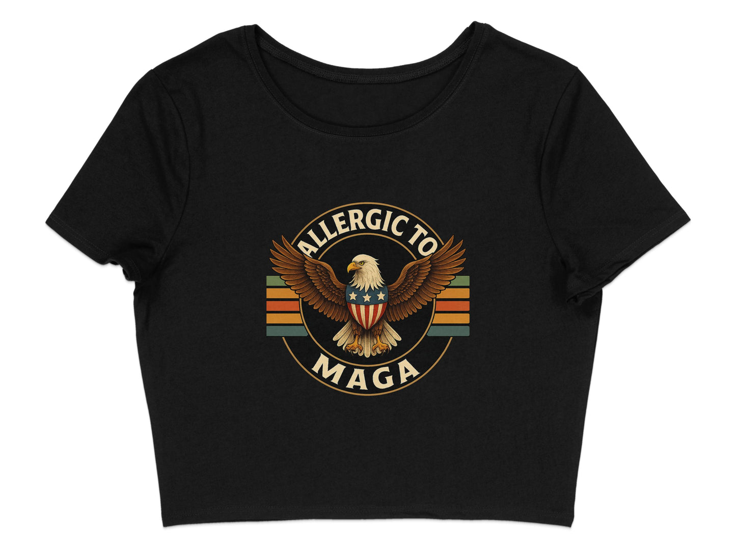 Allergic To MAGA Short Sleeve Black Top product