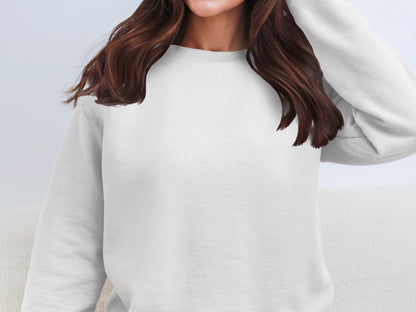Cozy Plain White Long Sleeve Pullover Sweatshirt product type