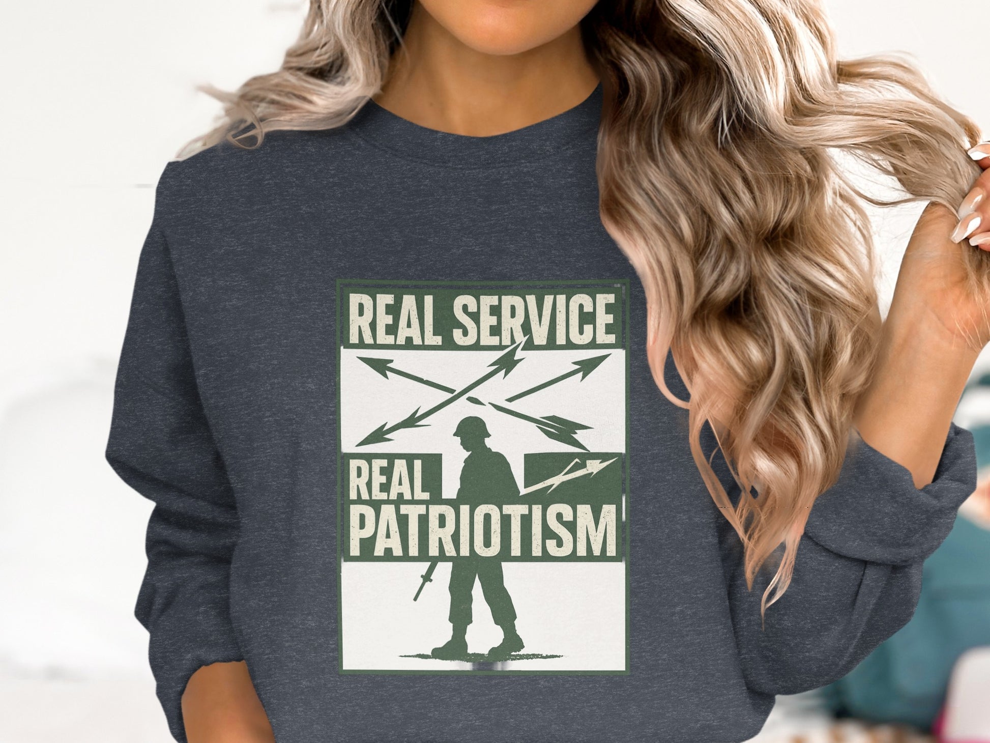 Real Service Real Patriotism Graphic Sweatshirt product type