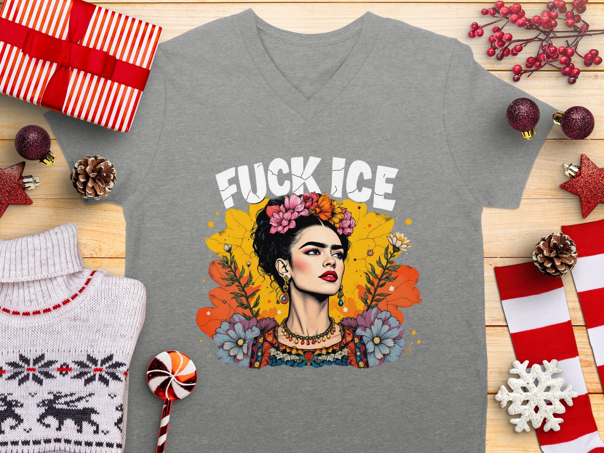 Vibrant Floral Fuck Ice Statement T-shirt