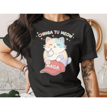CHINGA TU MEOW MAGA Cat Middle Finger Fun product type