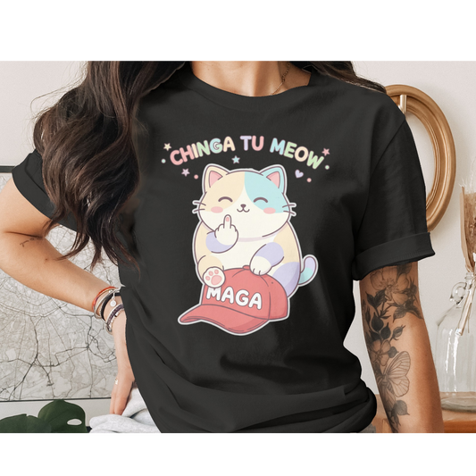 CHINGA TU MEOW MAGA Cat Middle Finger Fun product type
