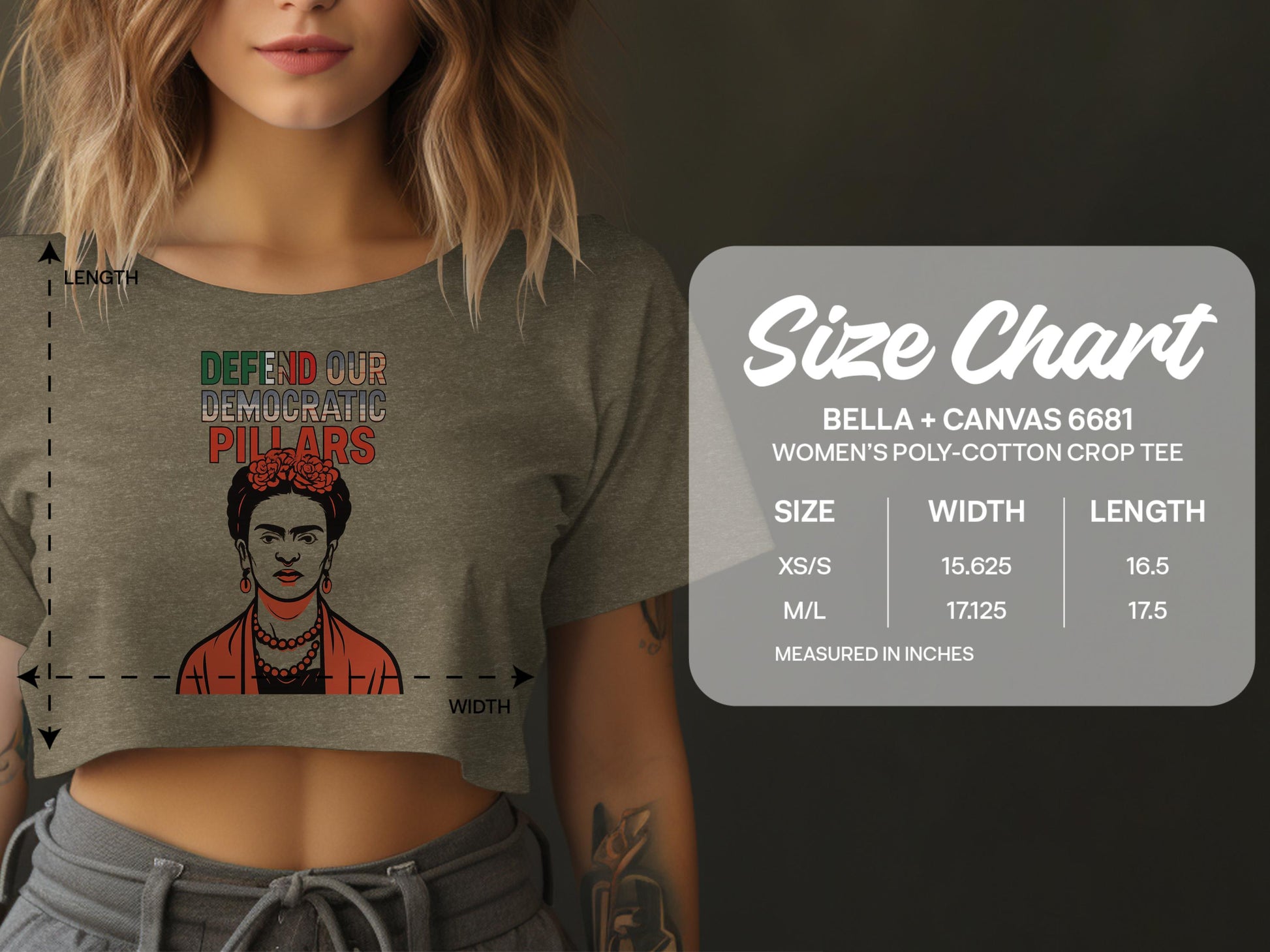 Defend Our Democratic Pillars Bella Canvas Crop Tee product
