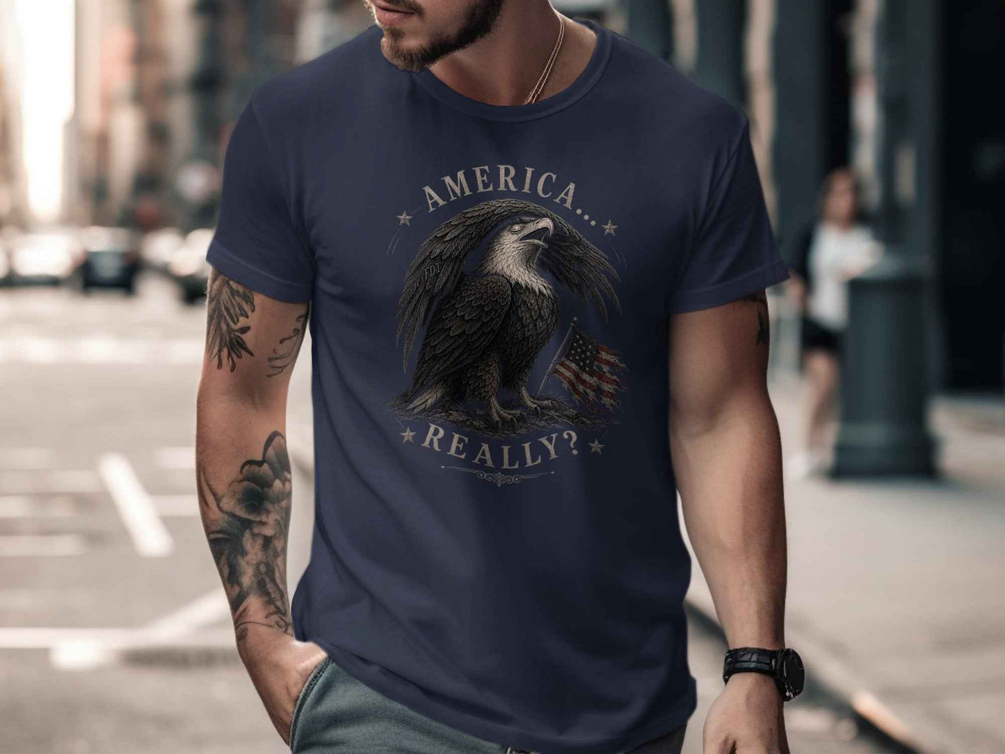 America...Really? Vintage Eagle Graphic T-Shirt
