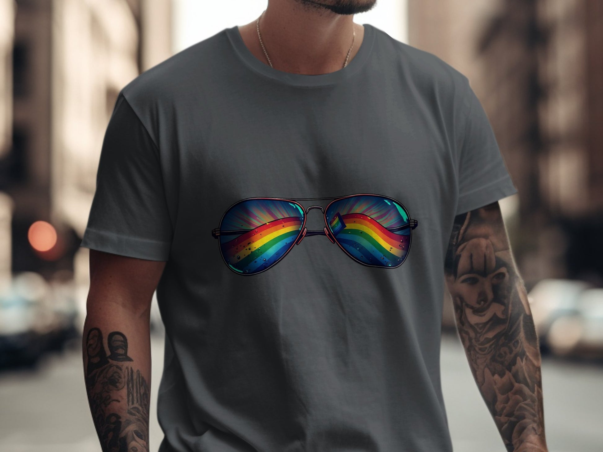 Rainbow Reflector Sunglasses Design T-Shirt product type