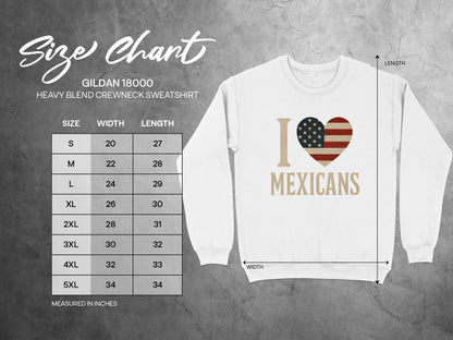 I Love Mexicans Heart Flag Heavy Blend Sweatshirt product