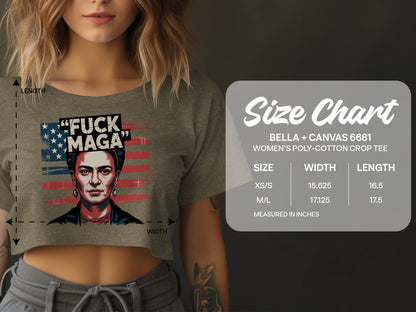 Frida with Flag Design Women's Crop Tee product