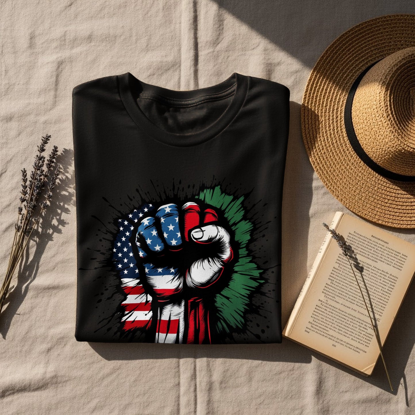 American and Italian Fist Graphic T-Shirt product type