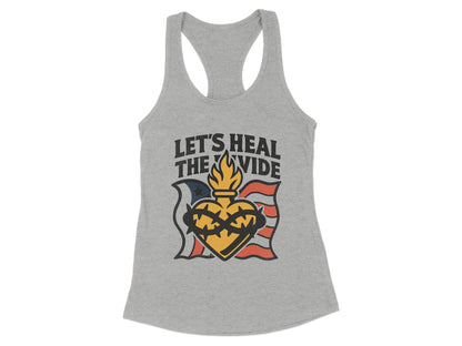 Let's Heal The Divide Heart Flame Tank Top