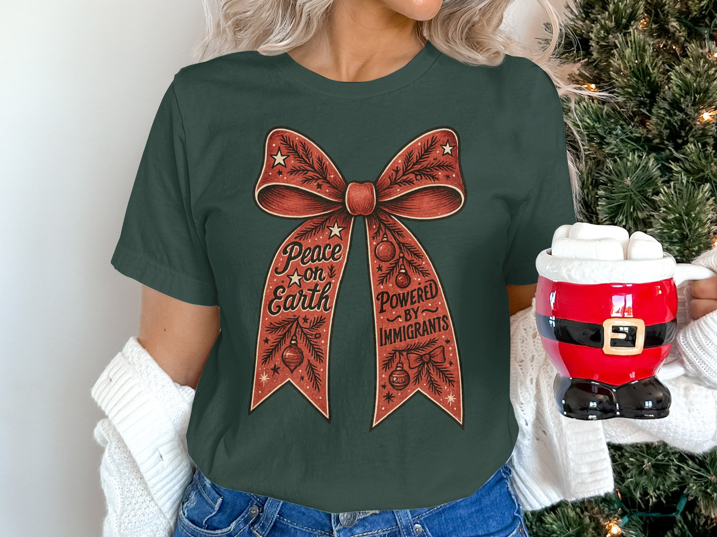 Peace on Earth Powered by Immigrants shirt