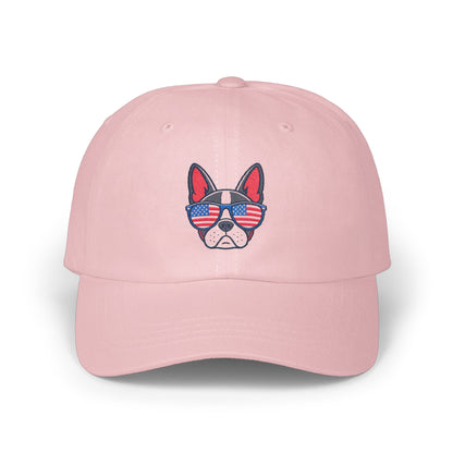 American Flag Dog Wearing Sunglasses Embroidered Hat product type
