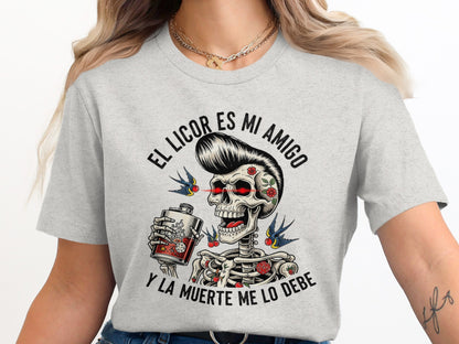 El Licor Es Mi Amigo Skull Graphic T-shirt product
