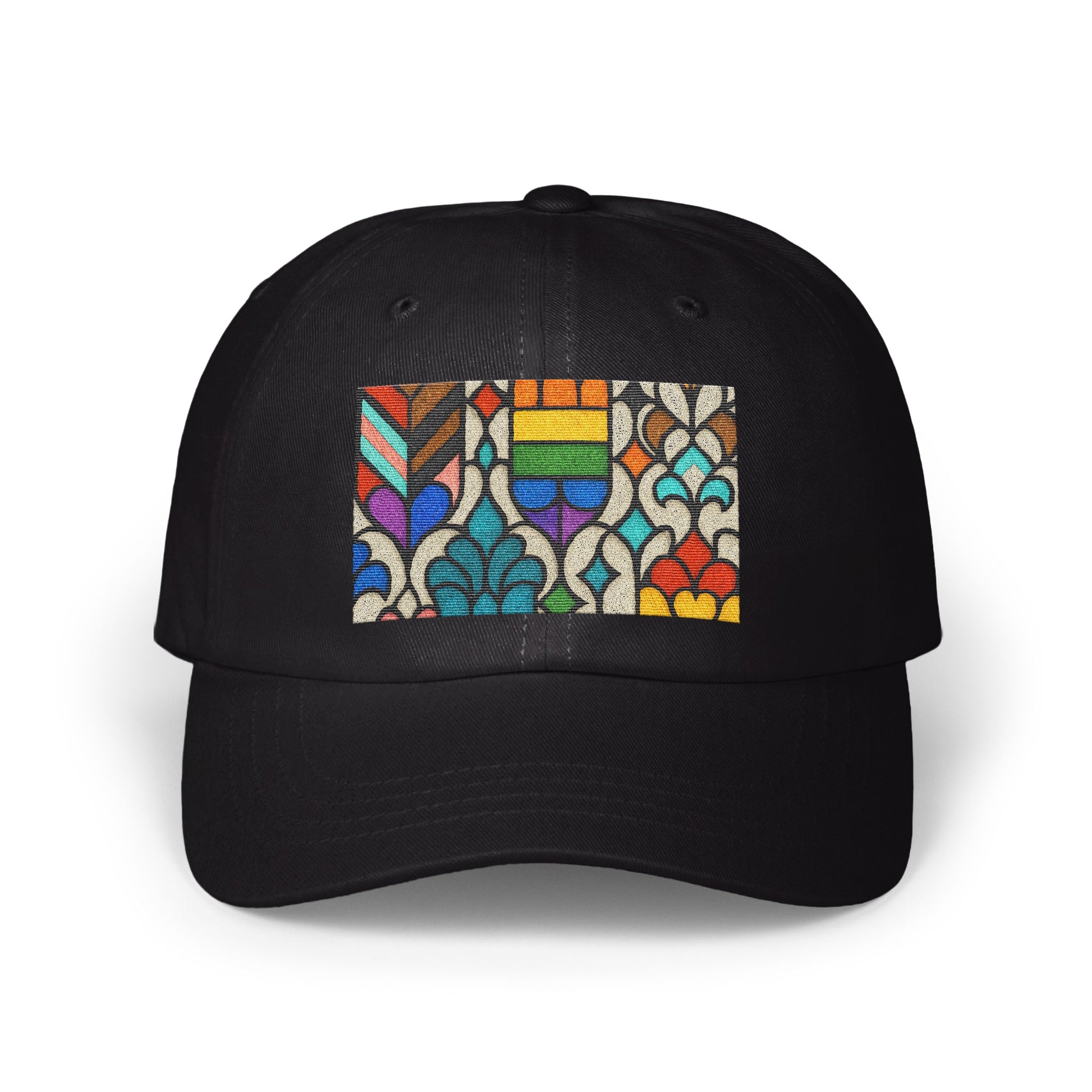 Stained Glass Hearts Design Black Baseball Cap product