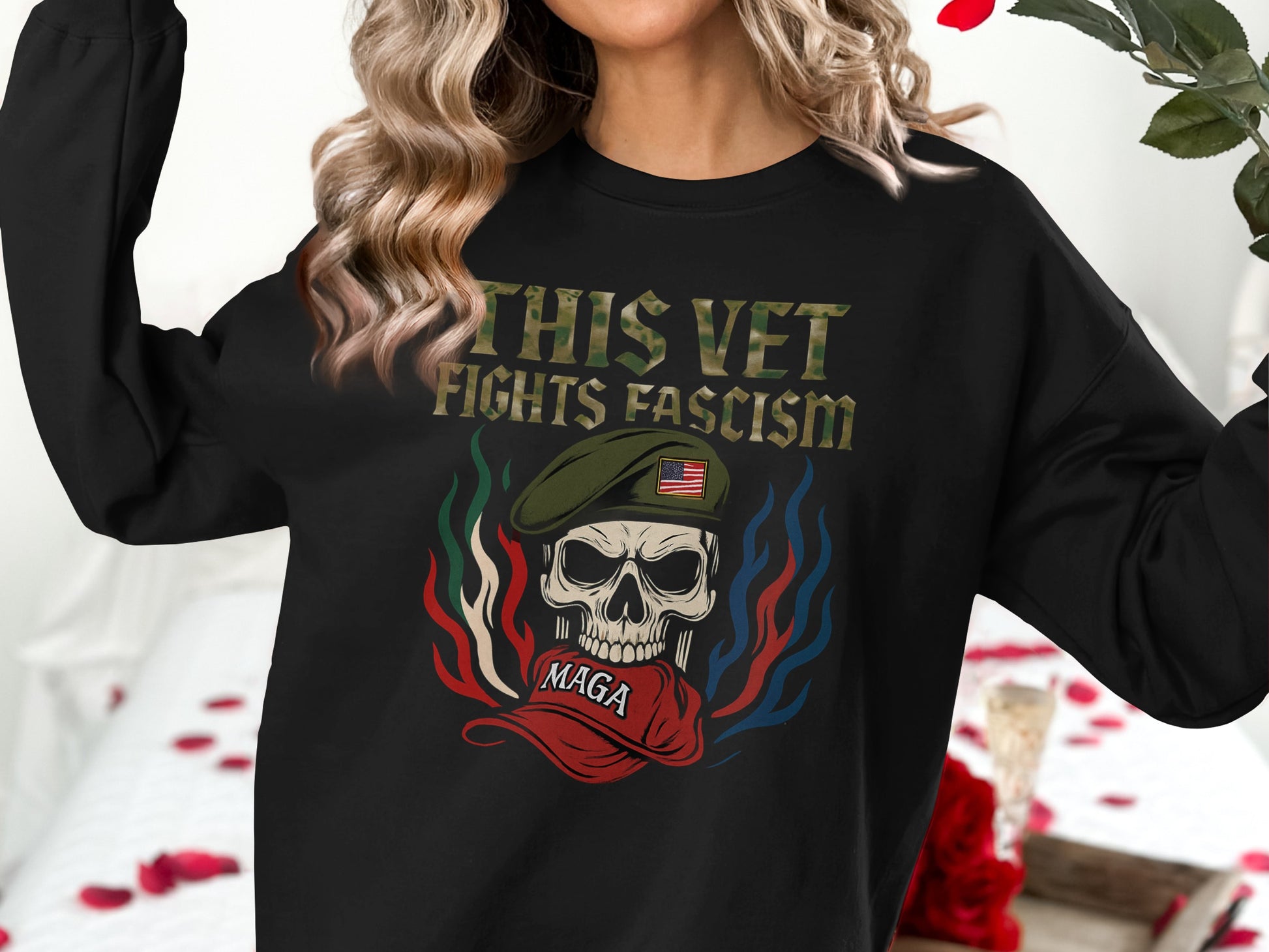 This Vet Fights Fascism Skull with Cap Product