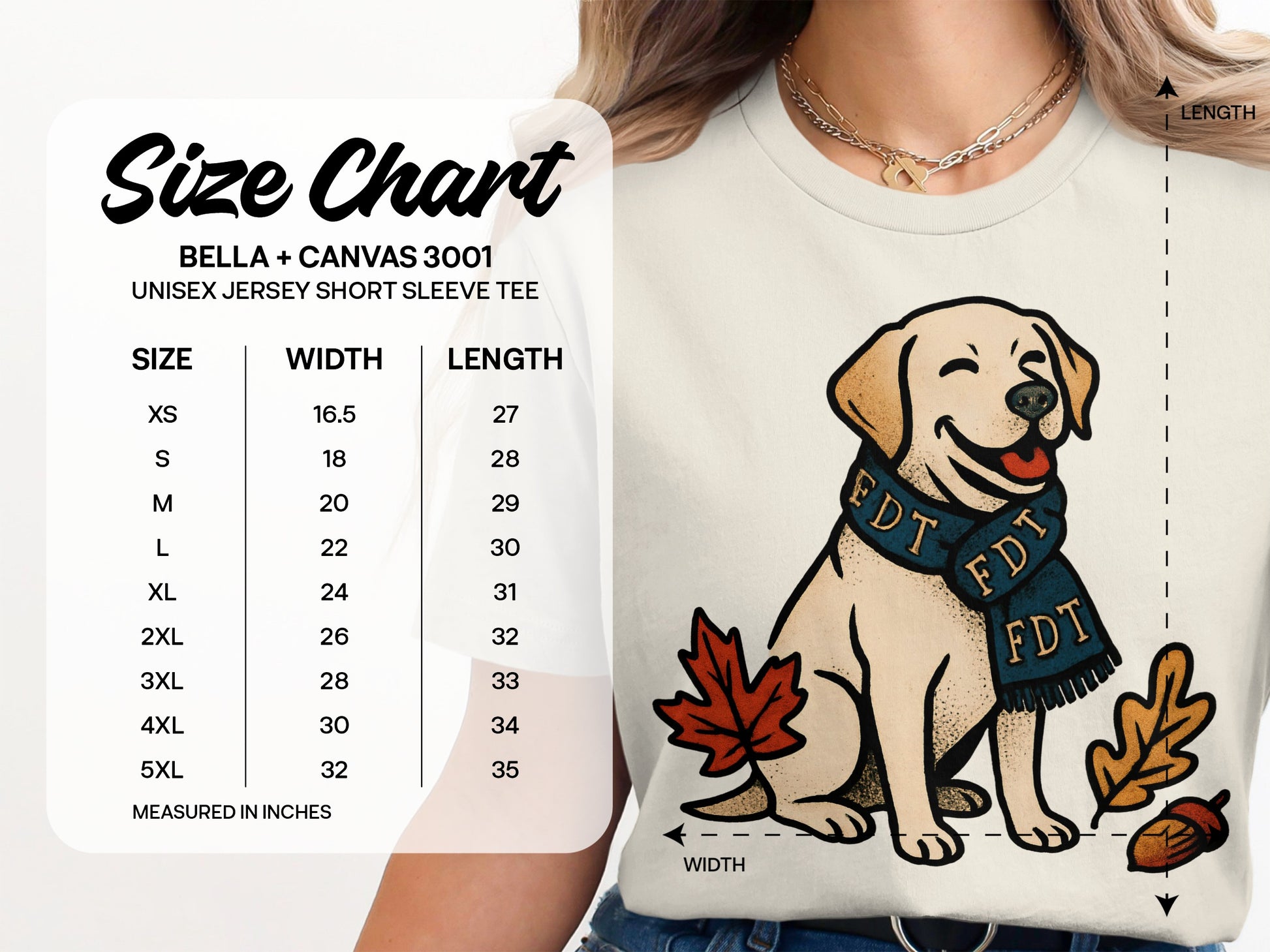 Cute Labrador Dog Autumn Leaves Graphic Tee