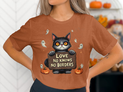 Love No Knows No Borders Halloween-themed shirt