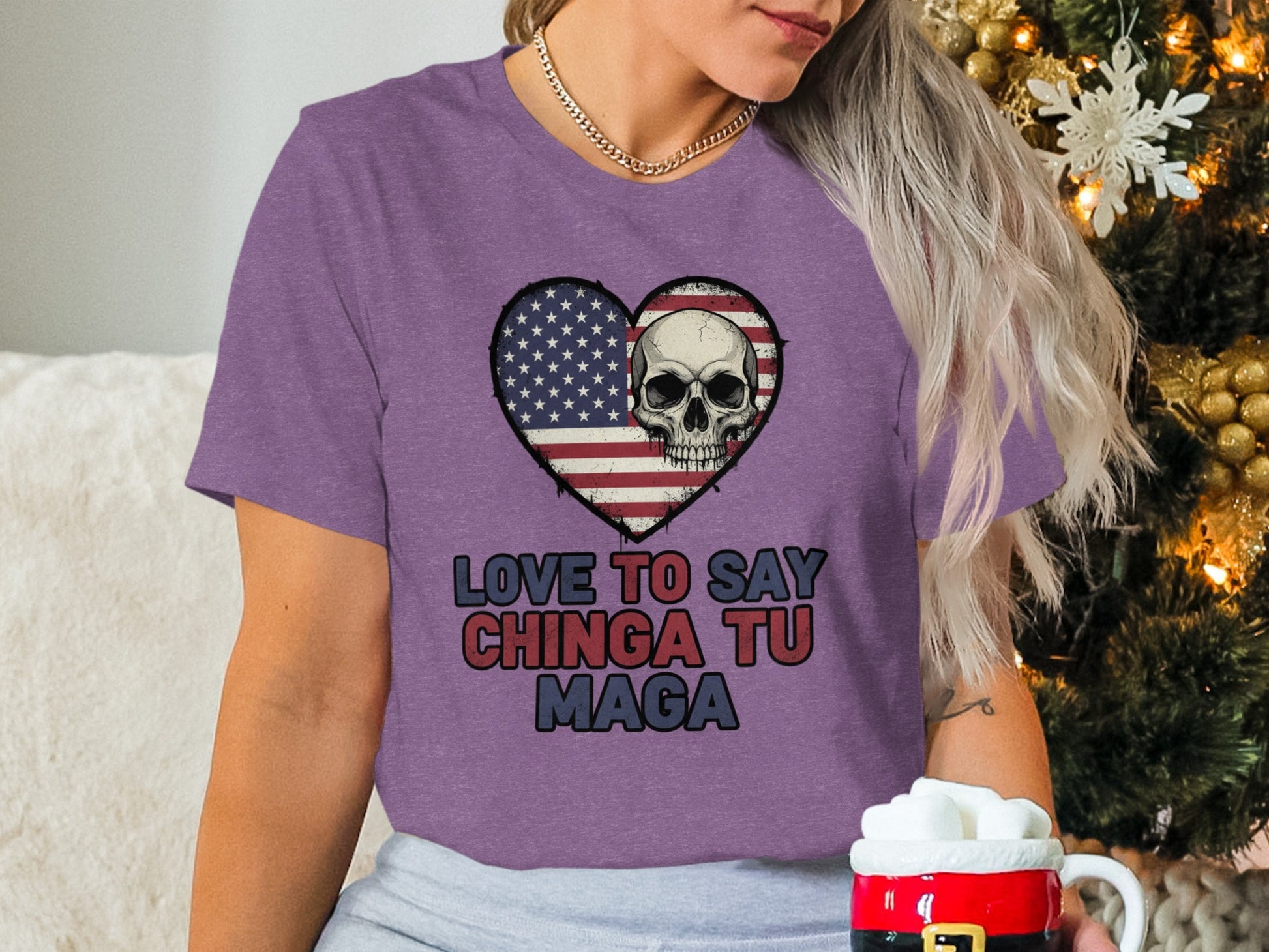 Love To Say Chinga Tu Maga Skull Heart Shirt