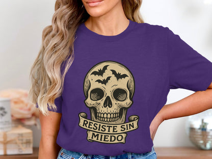 Resiste Sin Miedo Skull Graphic Tee Shirt product type