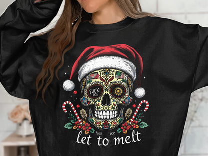 Festive Skull Design Let to Melt Sweatshirt Product