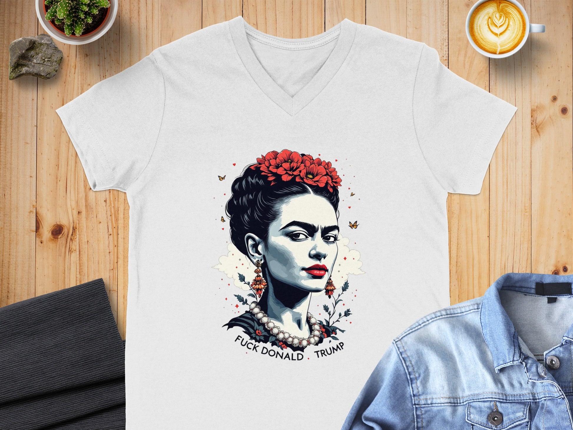 Artistic Portrait Statement White T-shirt