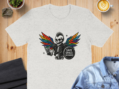 Safe Space Defender Skull Wings Graphic T-Shirt product
