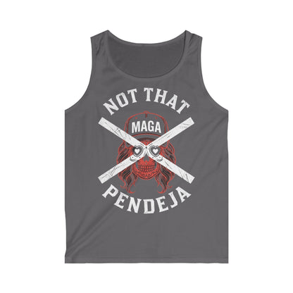 Tank top with a skull graphic and "Not That MAGA Pendeja" text.