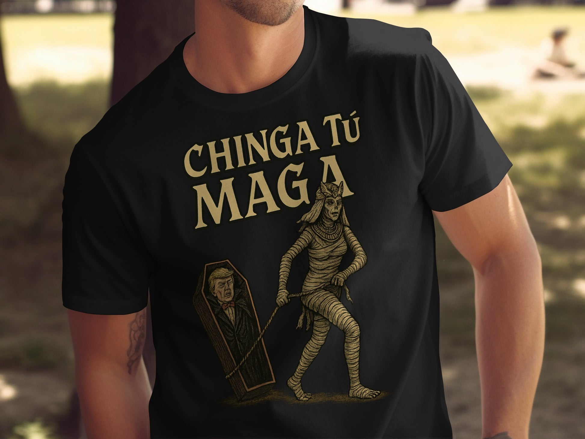 Chinga Tu Maga Printed Black T-shirt product type
