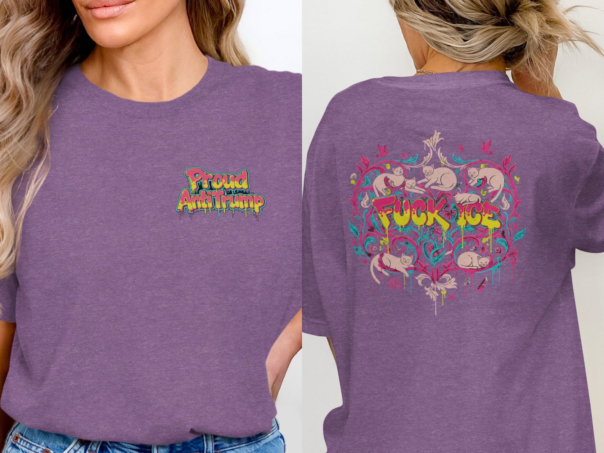 Proud Aunt Trip and F**k ICE Graphic T-shirt