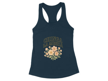 Chinga La Migra Floral Print Racerback Tank product
