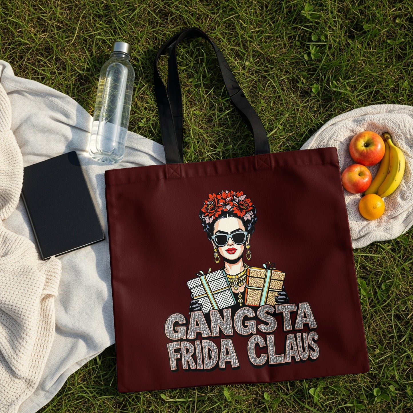 Gangsta Frida Claus Tote Bag Stylish and Fun Design