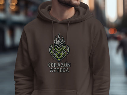 Corazón Azteca intricately designed hoodie product