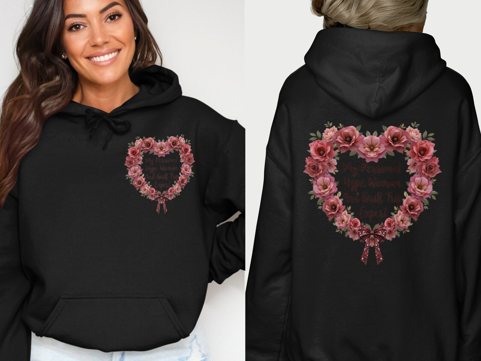 Heart Shaped Floral Design Comforting Hoodie product