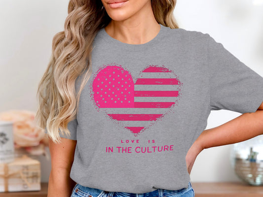 Love Is In The Culture American Flag Heart Shirt