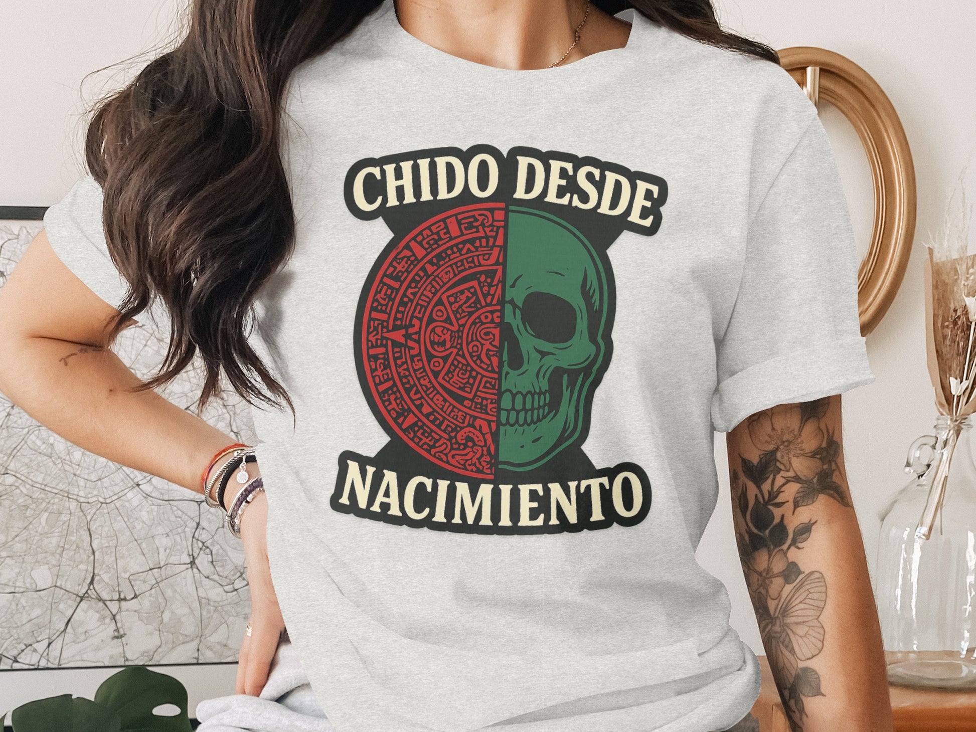 Chido Desde Nacimiento Skull Aztec Design Shirt product