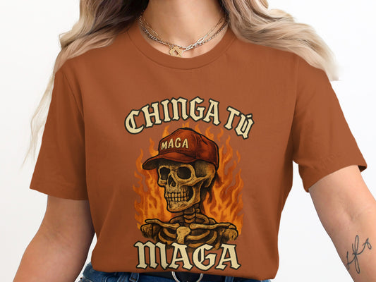 Chinga Tu MAGA Skeleton Design Short Sleeve T-shirt product type