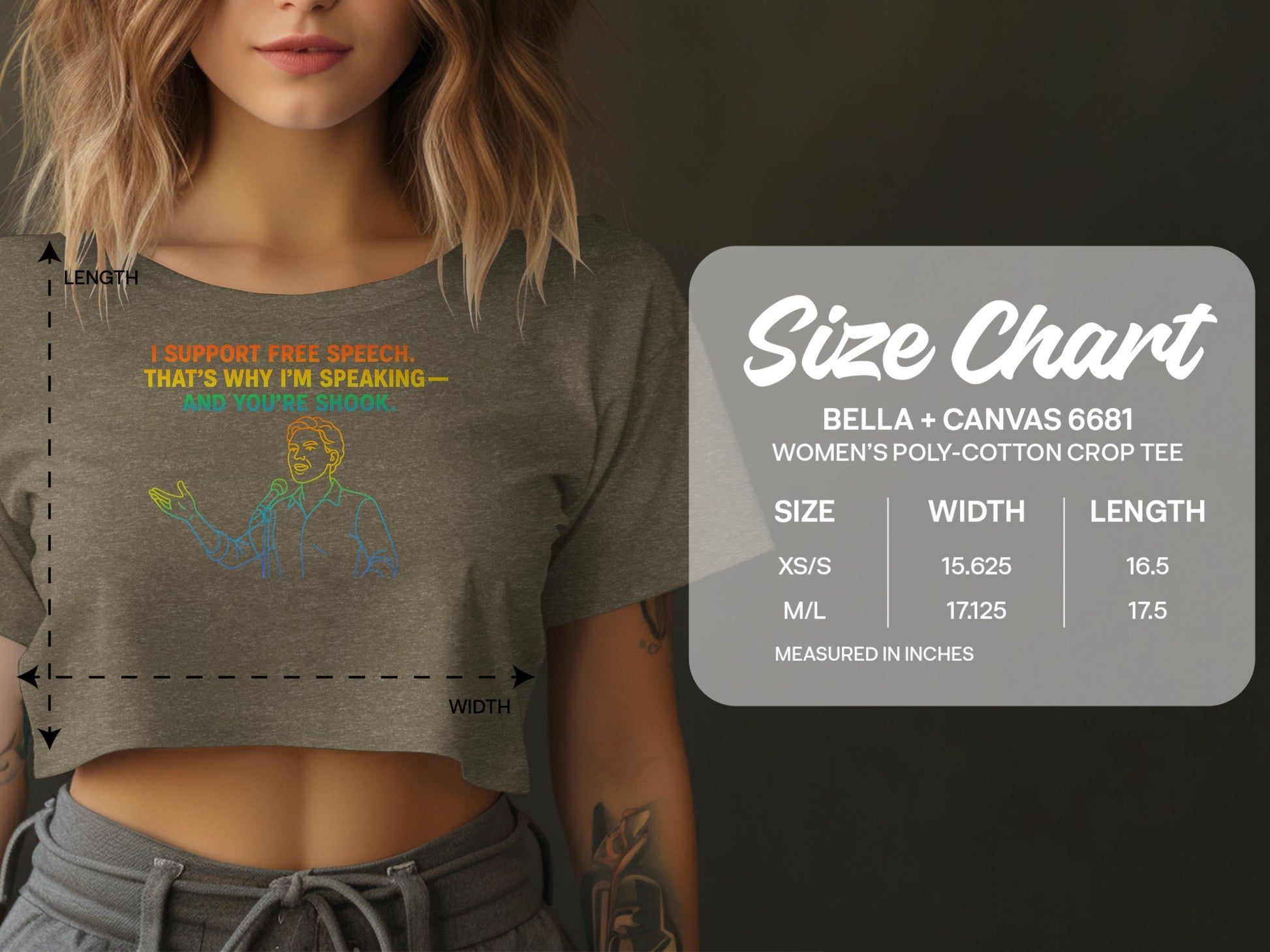 I Support Free Speech Funny Graphic Crop Tee product