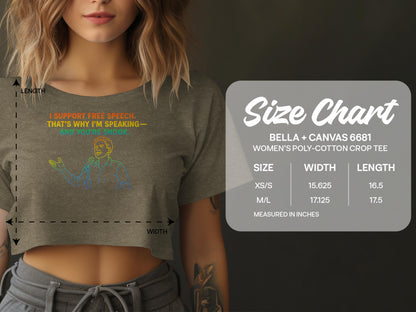 I Support Free Speech Funny Graphic Crop Tee product