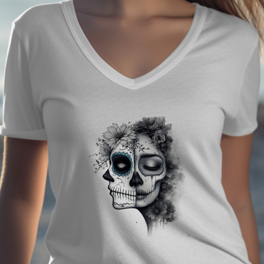 Day of the Dead Skull Artistic Tee Shirt product